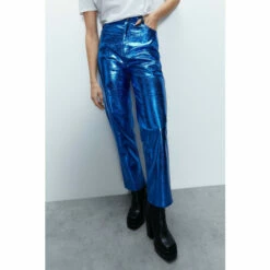 Warehouse Crackle Faux Leather Straight Leg Trouser For Female -Warehouse Sales Store unnamed file 154