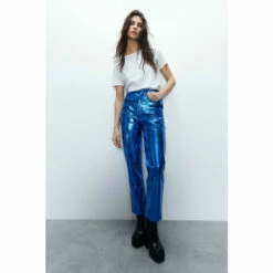 Warehouse Crackle Faux Leather Straight Leg Trouser For Female -Warehouse Sales Store unnamed file 156