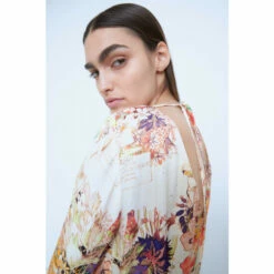 Warehouse Petite WH X The British Museum: The Charles Rennie Mackintosh Collection Open Back Drape Blouse For Female -Warehouse Sales Store unnamed file 1570