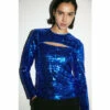 Warehouse Rectangle Sequin Cut Out Top For Female -Warehouse Sales Store unnamed file 1578