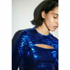 Warehouse Rectangle Sequin Cut Out Top For Female -Warehouse Sales Store unnamed file 1579