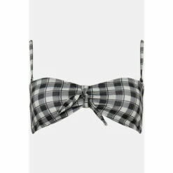 Warehouse Gingham Ribbed Tie Front Bikini Top For Female -Warehouse Sales Store unnamed file 1593