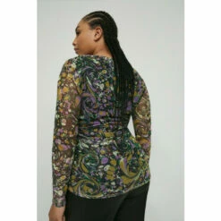 Warehouse Jemma Lewis X Wh Plus Size Marble Scoop Mesh Top For Female -Warehouse Sales Store unnamed file 1617