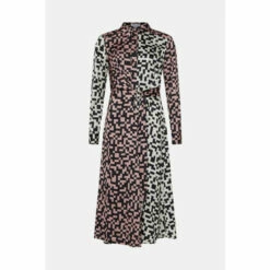 Warehouse Mixed Print Belted Shirt Midi Dress For Female -Warehouse Sales Store unnamed file 1623