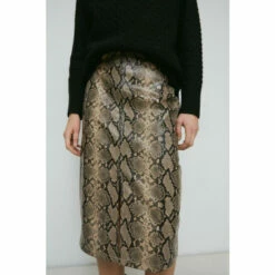 Warehouse Split Front Faux Leather Snake Pencil Skirt For Female -Warehouse Sales Store unnamed file 1630