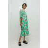 Warehouse Satin Button Midi Dress In Floral For Female