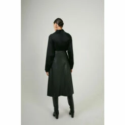 Warehouse Seam Detail Popper Front Midi Skirt For Female -Warehouse Sales Store unnamed file 1681