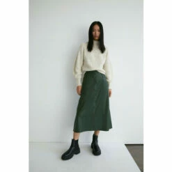 Warehouse Seam Detail Popper Front Midi Skirt For Female -Warehouse Sales Store unnamed file 1686