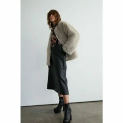 Warehouse Collarless Faux Fur Jacket For Female -Warehouse Sales Store unnamed file 169