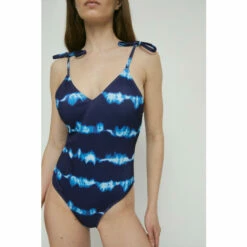 Warehouse Tie Dye V Neck Tie Shoulder Swimsuit For Female