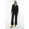 Warehouse Velvet Metallic Spot Balloon Sleeve Jumpsuit For Female