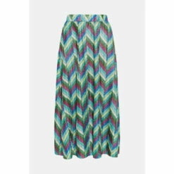 Warehouse Pleated Metallic Zig Zag Midi Skirt For Female -Warehouse Sales Store unnamed file 1742