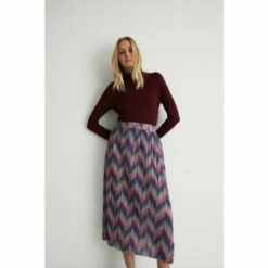 Warehouse Pleated Metallic Zig Zag Midi Skirt For Female -Warehouse Sales Store unnamed file 1744