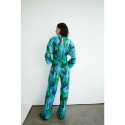 Warehouse Printed Plisse Batwing Wide Leg Jumpsuit For Female -Warehouse Sales Store unnamed file 1777