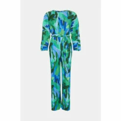 Warehouse Printed Plisse Batwing Wide Leg Jumpsuit For Female -Warehouse Sales Store unnamed file 1778