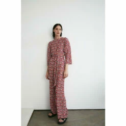 Warehouse Printed Plisse Batwing Wide Leg Jumpsuit For Female -Warehouse Sales Store unnamed file 1781