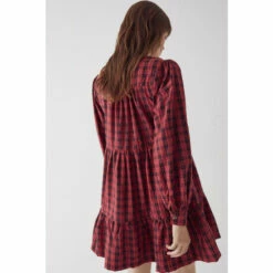 Warehouse Check V-neck Button Front Mini Dress For Female -Warehouse Sales Store unnamed file 1795