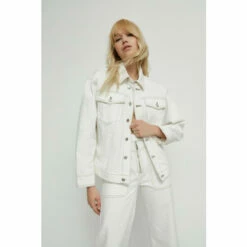 Warehouse Sales Store 26 Warehouse Denim White Contrast Stitch Jacket For Female