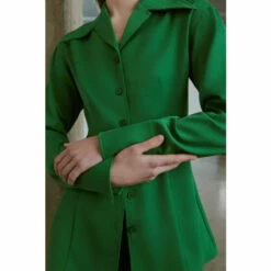Warehouse Satin Crepe Wide Collar Slim Fit Shirt For Female -Warehouse Sales Store unnamed file 1807