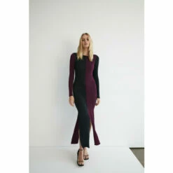 Warehouse Metallic Colourblock Knit Midi Dress For Female -Warehouse Sales Store unnamed file 1817
