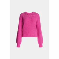 Warehouse Wool Blend Embellished Yoke Knit Jumper For Female -Warehouse Sales Store unnamed file 1833