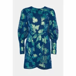 Warehouse Sparkle Jacquard Wrap Mini Dress For Female -Warehouse Sales Store unnamed file 1840