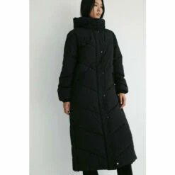 Warehouse Essential Maxi Padded Duvet Coat For Female