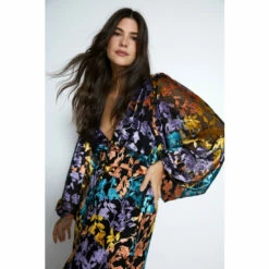 Warehouse Floral Devore Button Through Midi Dress For Female -Warehouse Sales Store unnamed file 1877