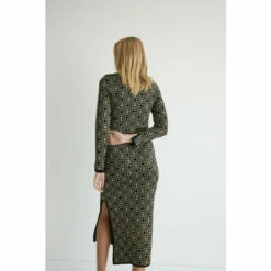 Warehouse Metallic Tile Jacquard Midi Dress For Female -Warehouse Sales Store unnamed file 1903