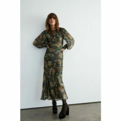 Warehouse Sparkle Floral Print Bias Cut Midi Dress For Female -Warehouse Sales Store unnamed file 1935