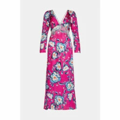 Warehouse Kara Rose Satin Diamante Fringe Maxi Dress For Female -Warehouse Sales Store unnamed file 1938