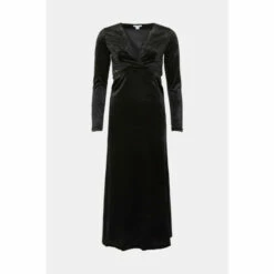 Warehouse Velvet Lace Mix Plunge V Neck Midi Dress For Female -Warehouse Sales Store unnamed file 1944