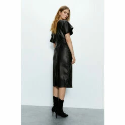 Warehouse Faux Leather Midi Soft Shift Dress For Female -Warehouse Sales Store unnamed file 1999