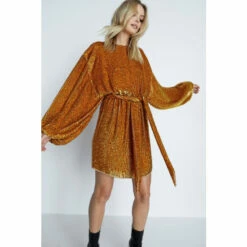 Warehouse Hand Sequined Belted Mini Dress For Female