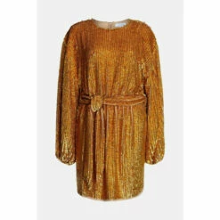 Warehouse Hand Sequined Belted Mini Dress For Female -Warehouse Sales Store unnamed file 2010