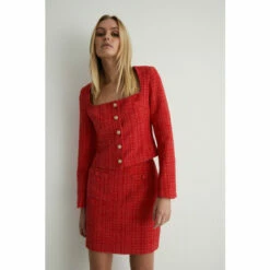 Warehouse Tweed Pocket Pelmet Skirt For Female