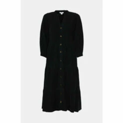 Warehouse Cord Button Front Tiered Midi Dress For Female -Warehouse Sales Store unnamed file 2037