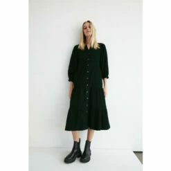 Warehouse Cord Button Front Tiered Midi Dress For Female -Warehouse Sales Store unnamed file 2039