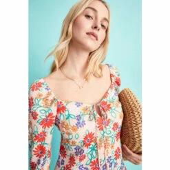 Warehouse Puff Sleeve Mini Dress In Floral For Female -Warehouse Sales Store unnamed file 2047