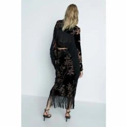 Warehouse Floral Devore Tassel Midi Skirt For Female -Warehouse Sales Store unnamed file 2059
