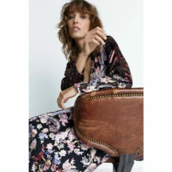 Warehouse Floral Velvet Devore Plunge Maxi Dress For Female -Warehouse Sales Store unnamed file 2063