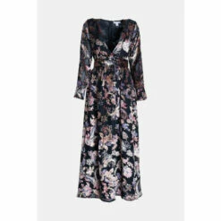 Warehouse Floral Velvet Devore Plunge Maxi Dress For Female -Warehouse Sales Store unnamed file 2065