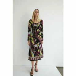 Warehouse Metallic Border Jacquard Knit Midi Dress For Female -Warehouse Sales Store unnamed file 2077