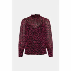 Warehouse Recycled Polyester Animal High Neck Blouse For Female -Warehouse Sales Store unnamed file 2099