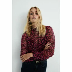 Warehouse Recycled Polyester Animal High Neck Blouse For Female -Warehouse Sales Store unnamed file 2100