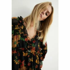Warehouse Floral Chiffon Ruffle Mini Dress For Female -Warehouse Sales Store unnamed file 2104