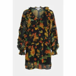 Warehouse Floral Chiffon Ruffle Mini Dress For Female -Warehouse Sales Store unnamed file 2106