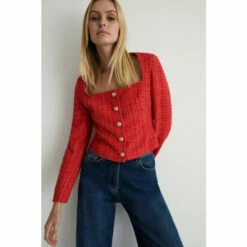 Warehouse Tweed Square Neck Jacket For Female -Warehouse Sales Store unnamed file 2123