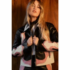 Warehouse Kara Rose Real Leather Flame Jacket For Female