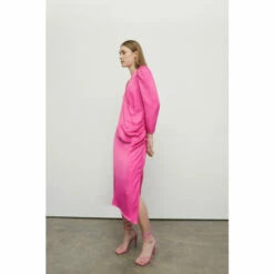 Warehouse Petite Satin Long Sleeve Wrap Midi Slip Dress For Female -Warehouse Sales Store unnamed file 2138